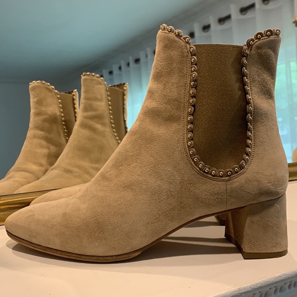 Aquazzura Suede Ankle Boots Size 37 - Picture 3 of 9